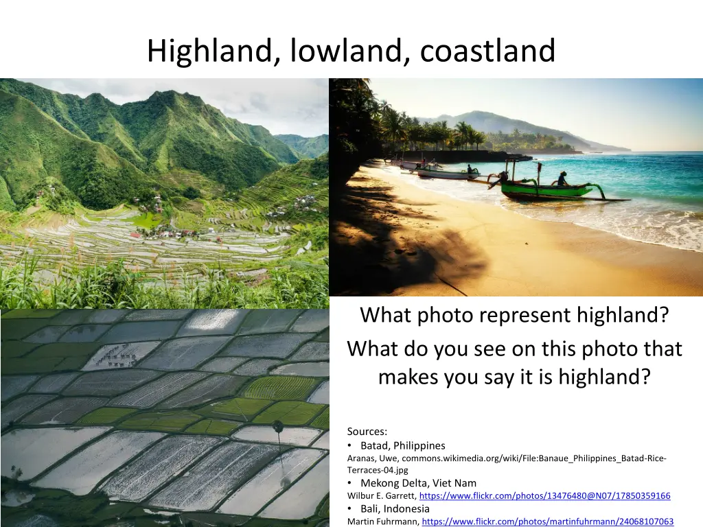 highland lowland coastland