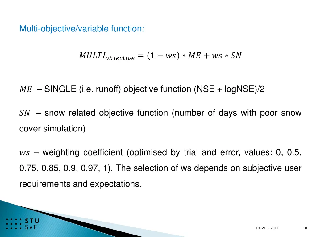 multi objective variable function