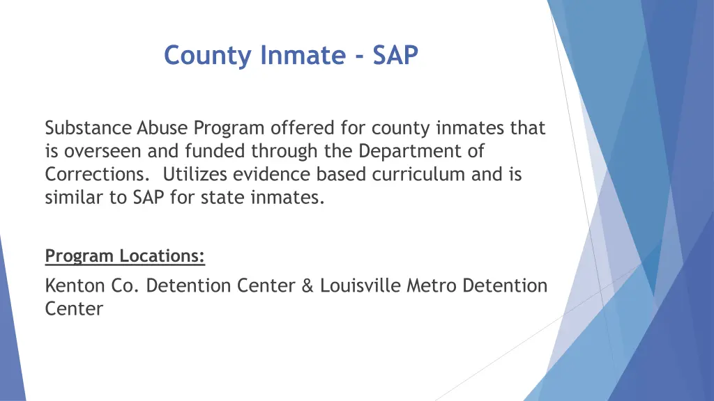 county inmate sap