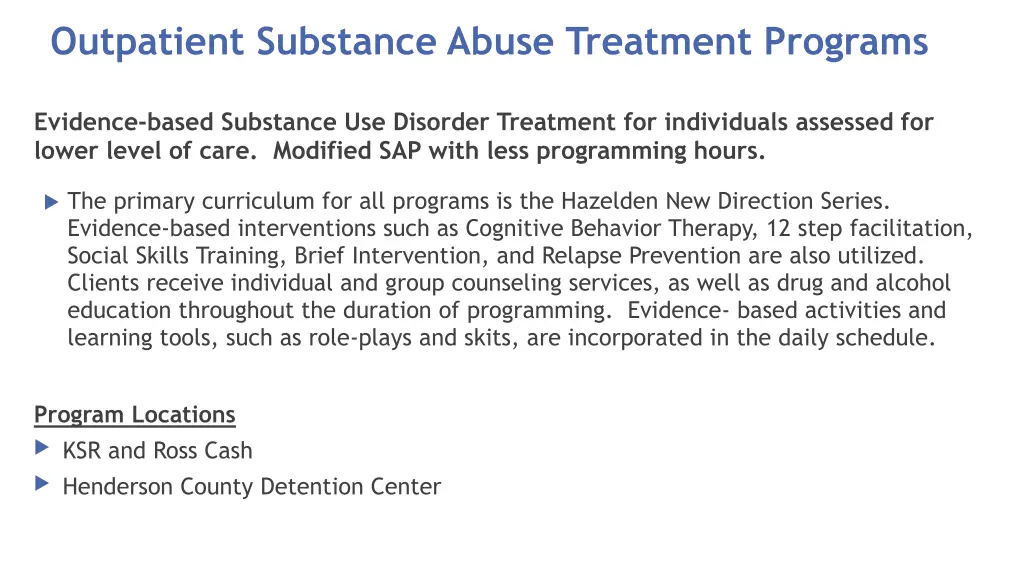 outpatient substance abuse treatment programs