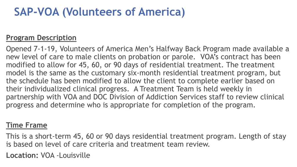 sap voa volunteers of america