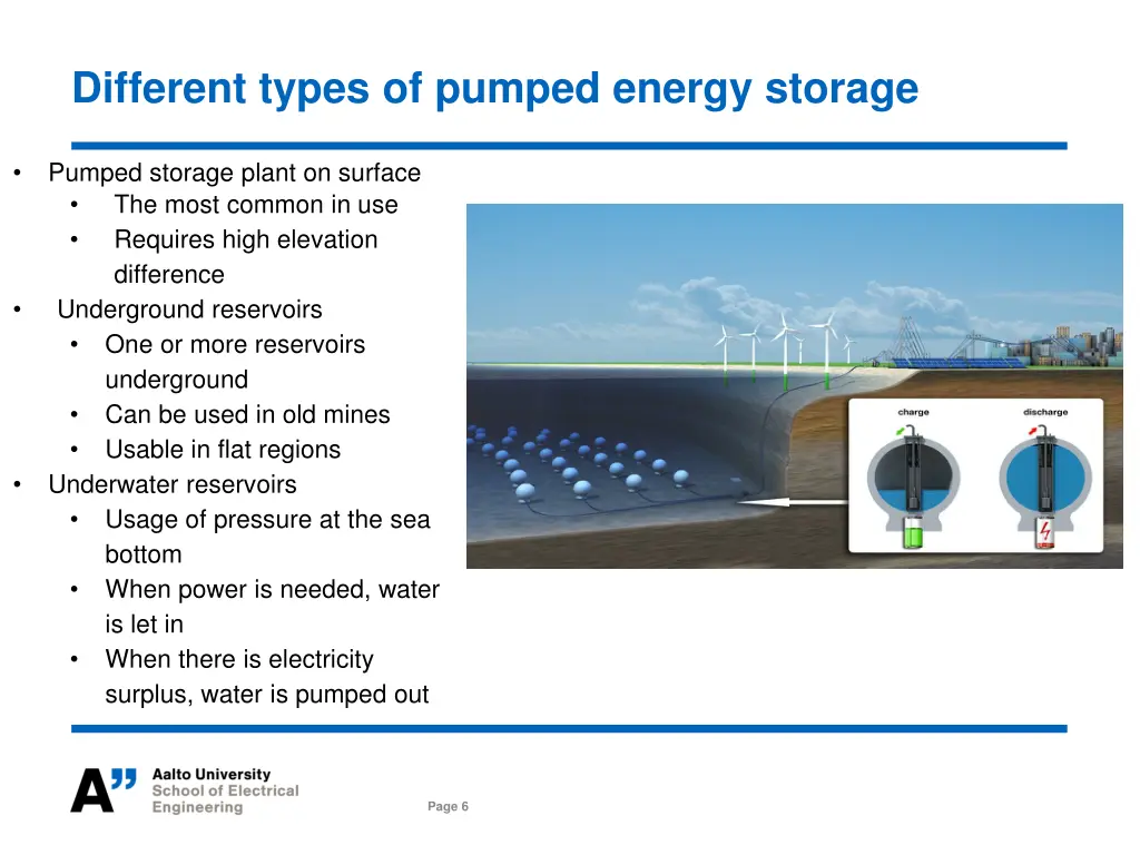 different types of pumped energy storage