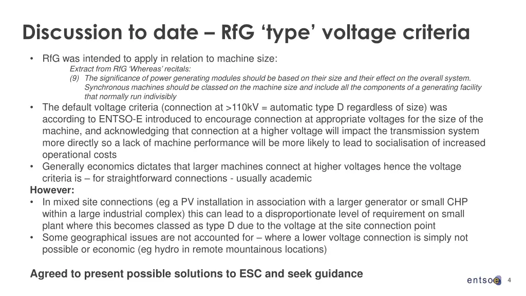 discussion to date rfg type voltage criteria