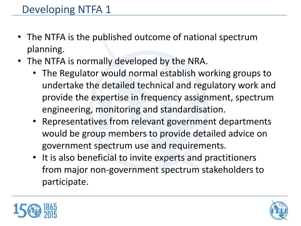 developing ntfa 1