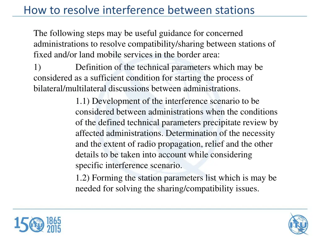 how to resolve interference between stations