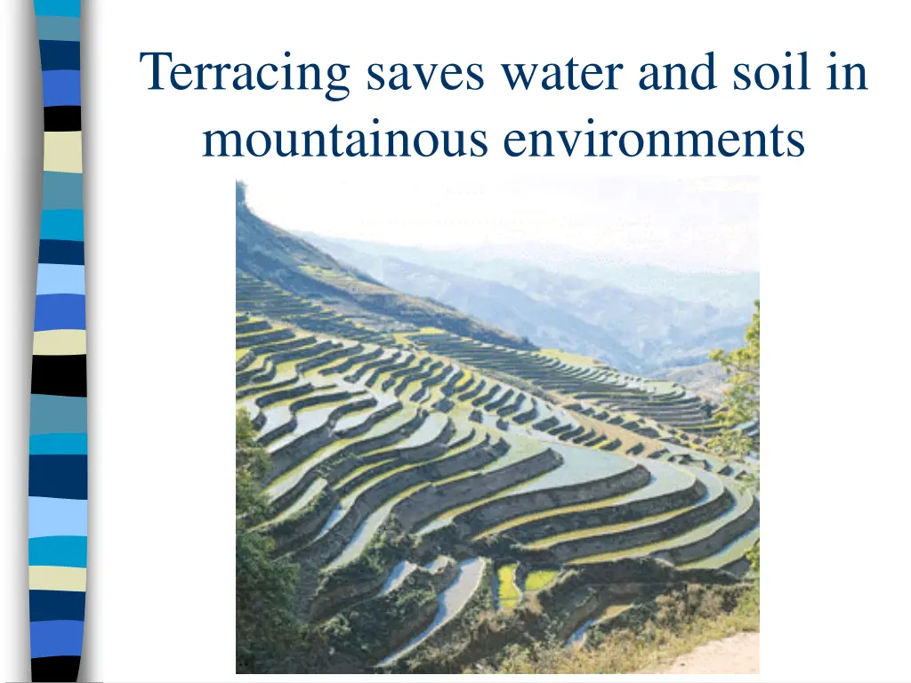 terracing saves water and soil in mountainous