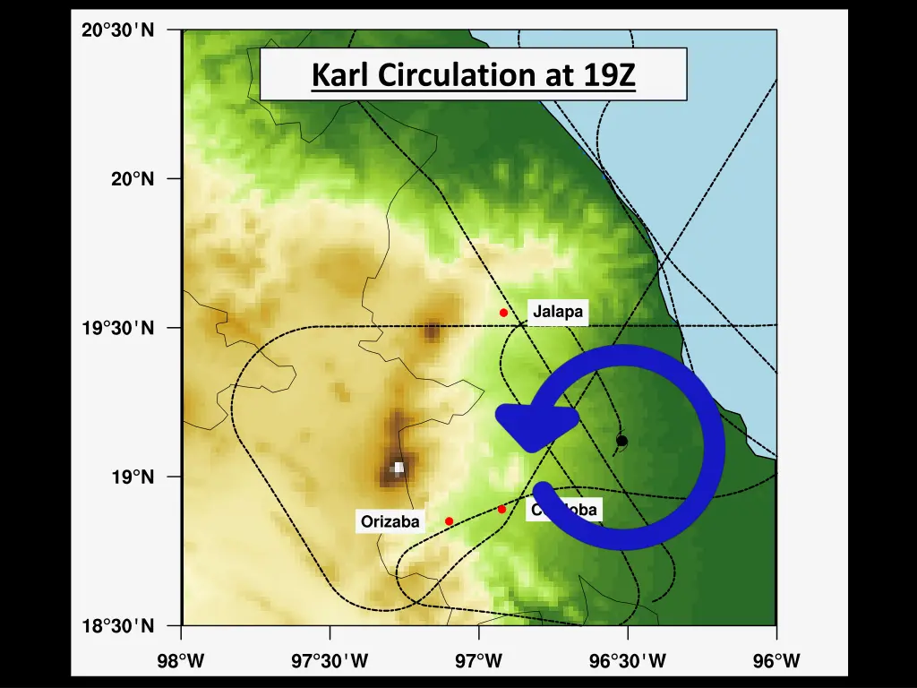 karl circulation at 19z