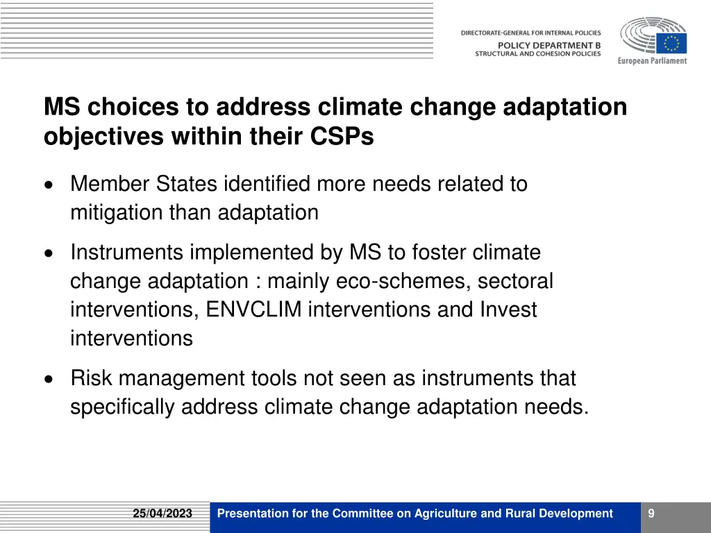 ms choices to address climate change adaptation