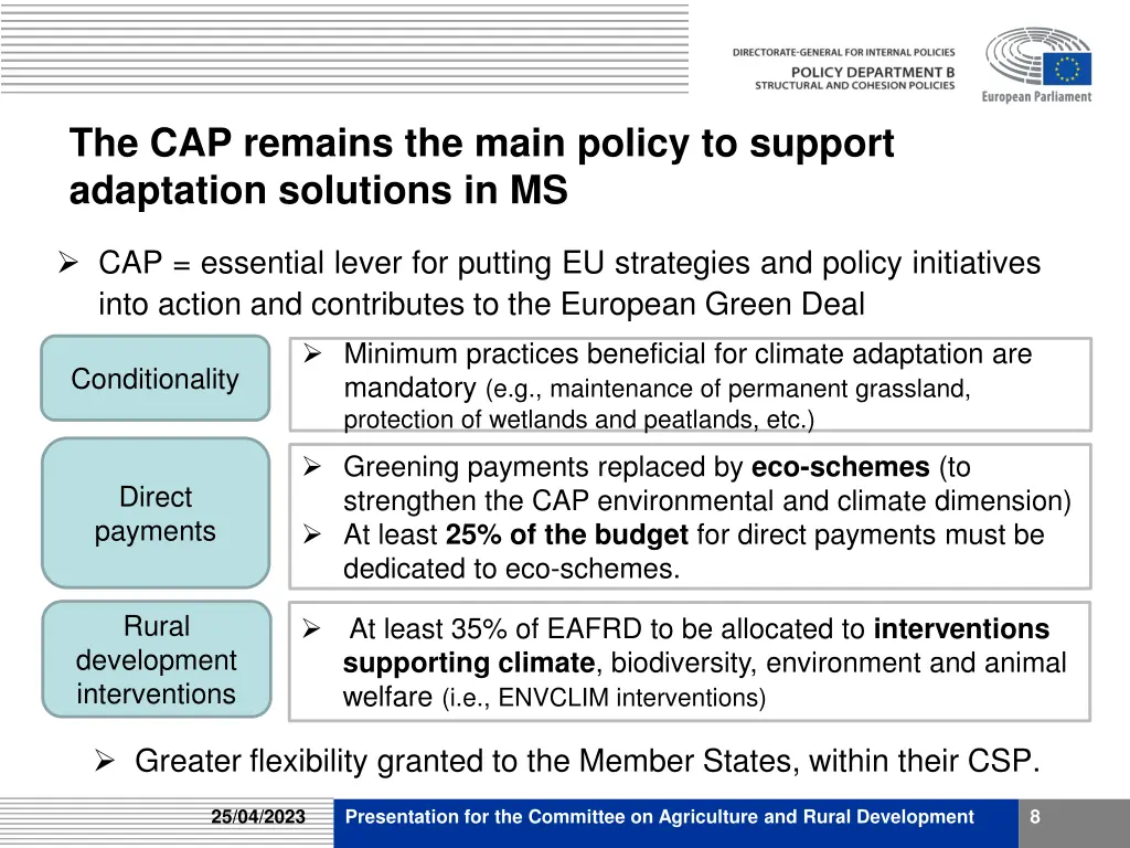 the cap remains the main policy to support