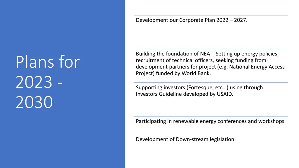 development our corporate plan 2022 2027