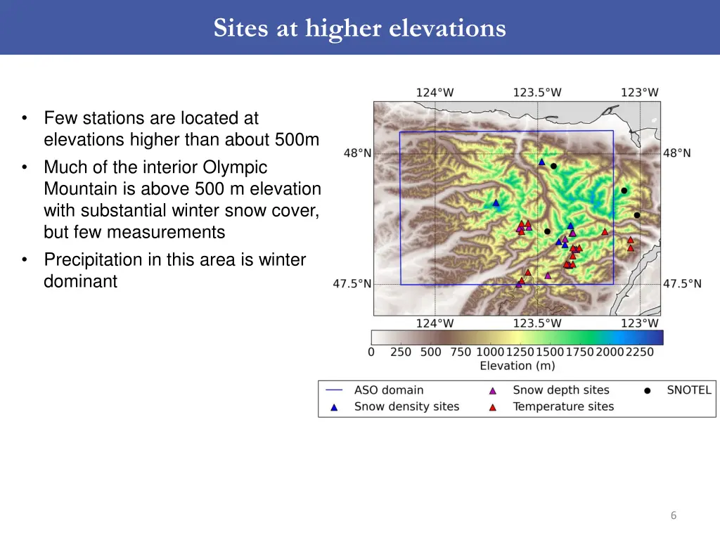 sites at higher elevations