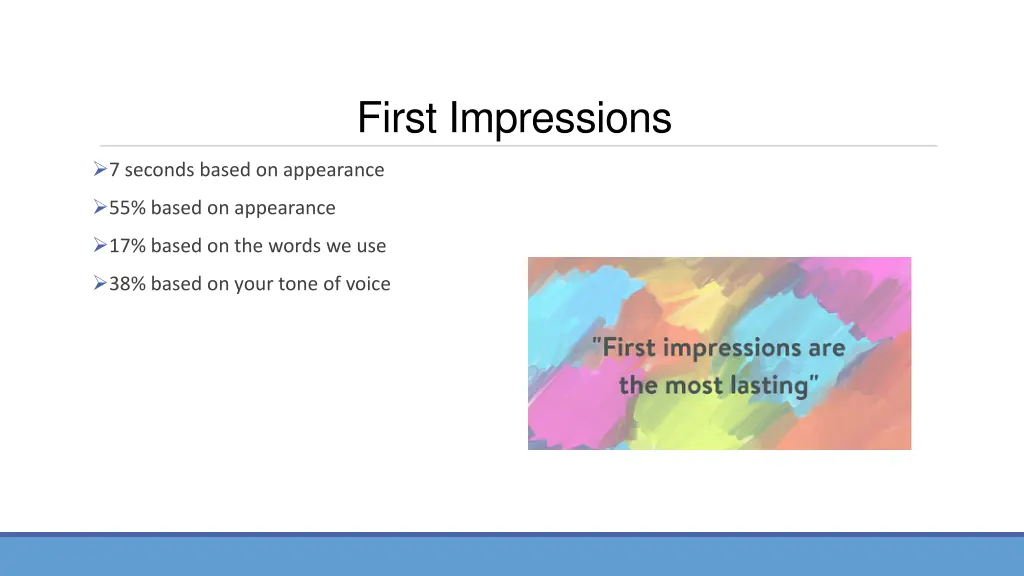 first impressions