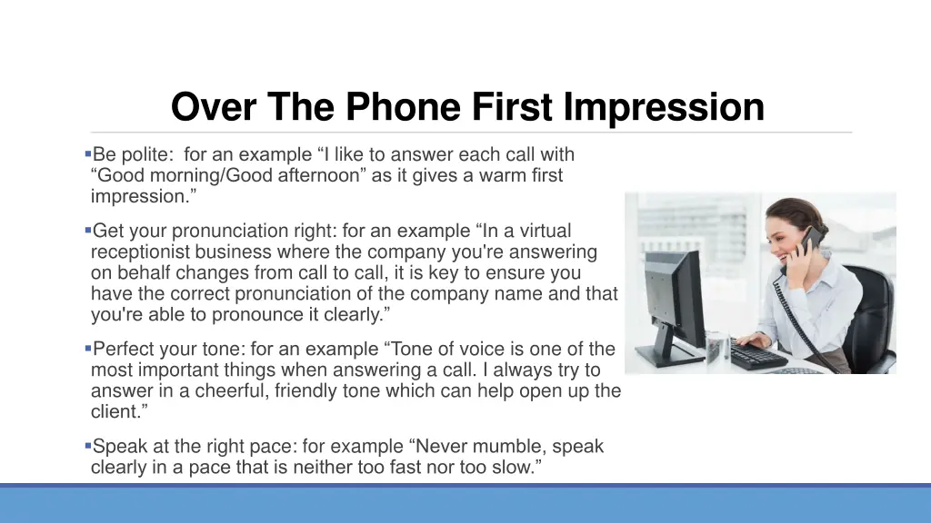 over the phone first impression