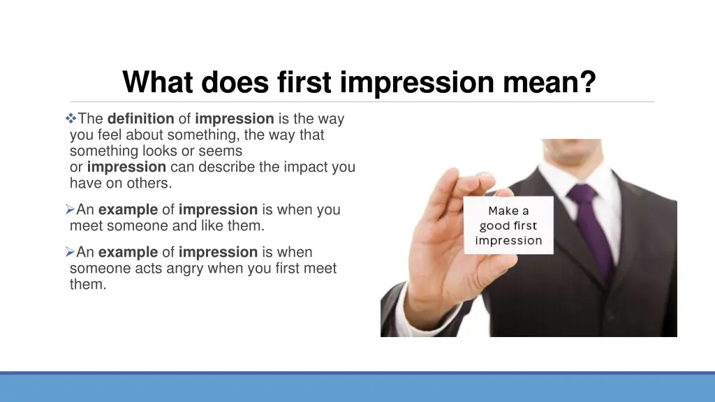 what does first impression mean