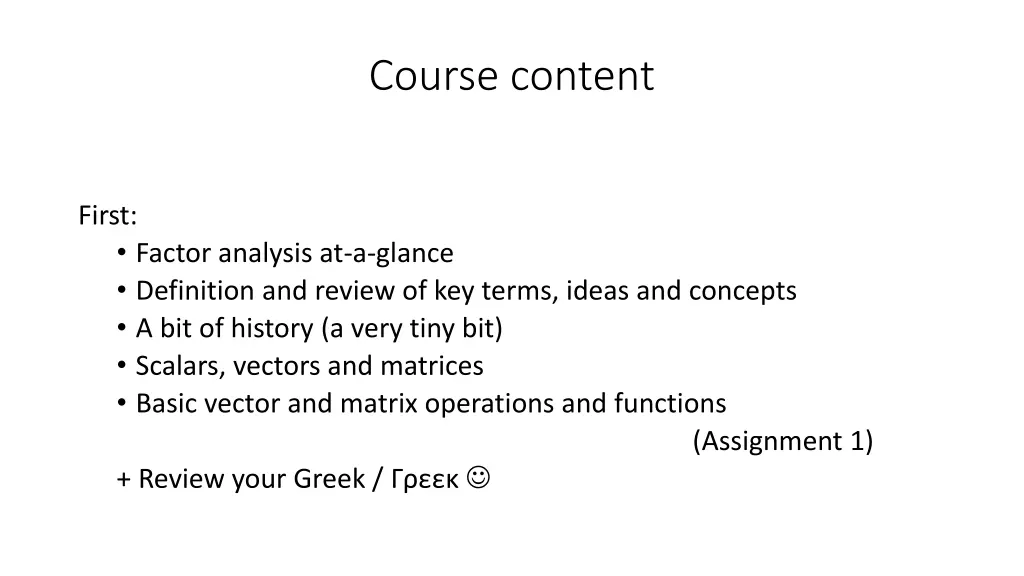 course content