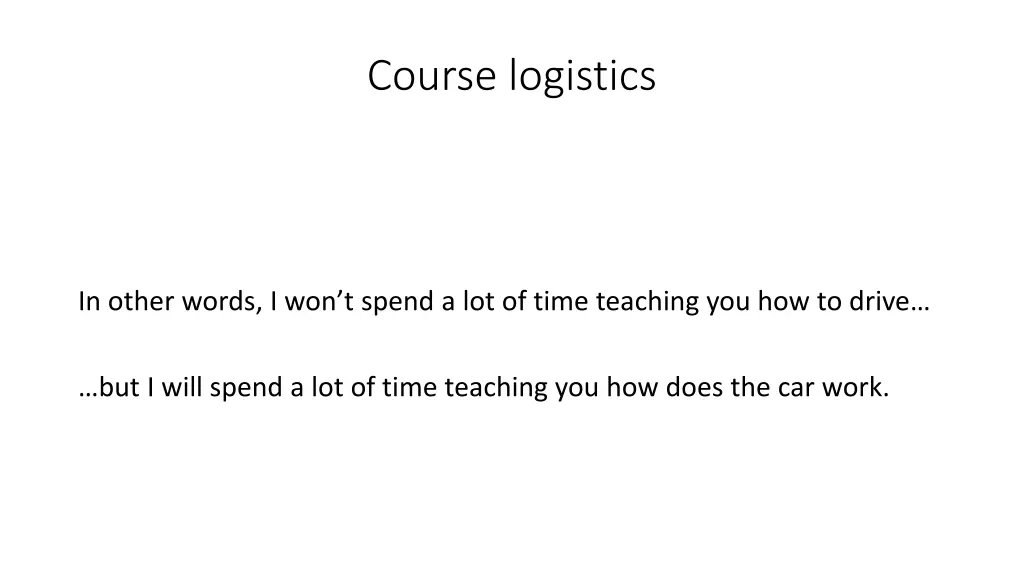 course logistics 4