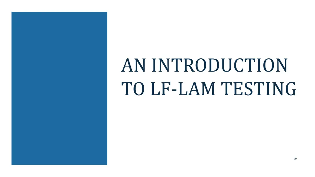 an introduction to lf lam testing