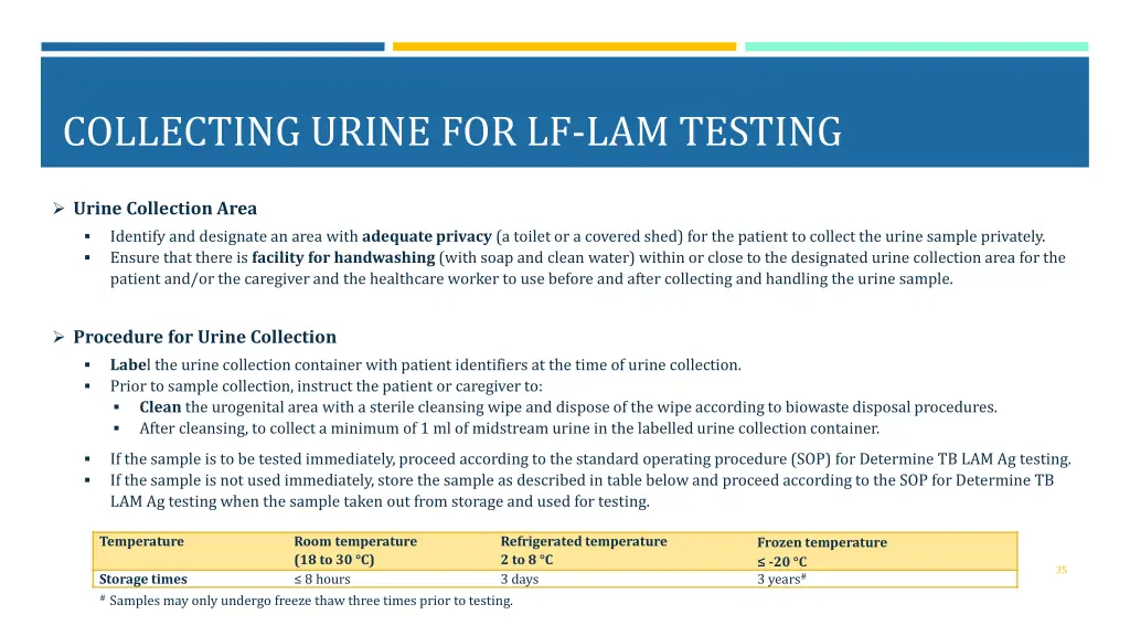 collecting urine for lf lam testing