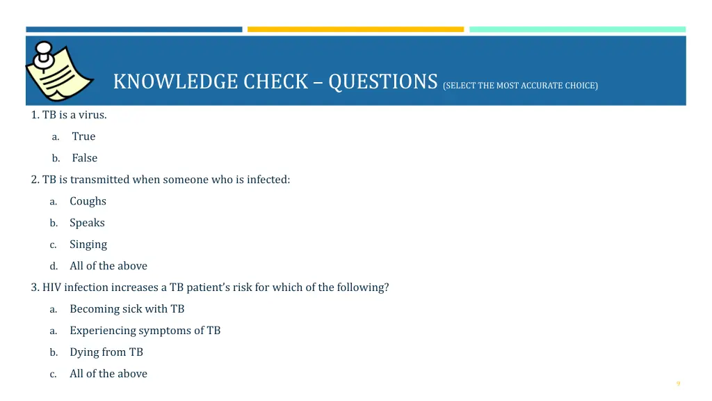 knowledge check questions select the most