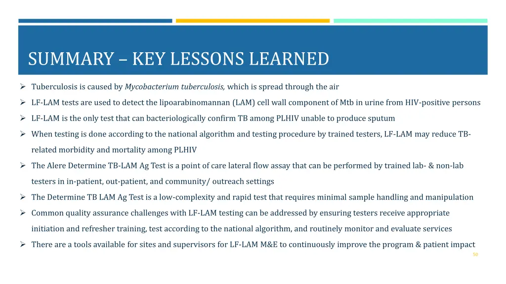 summary key lessons learned