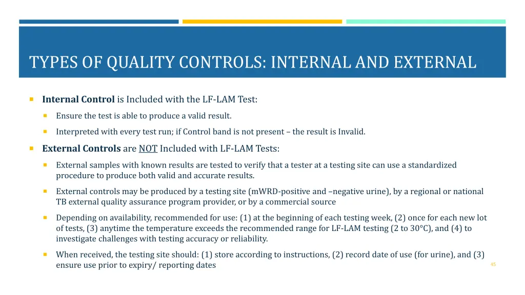types of quality controls internal and external