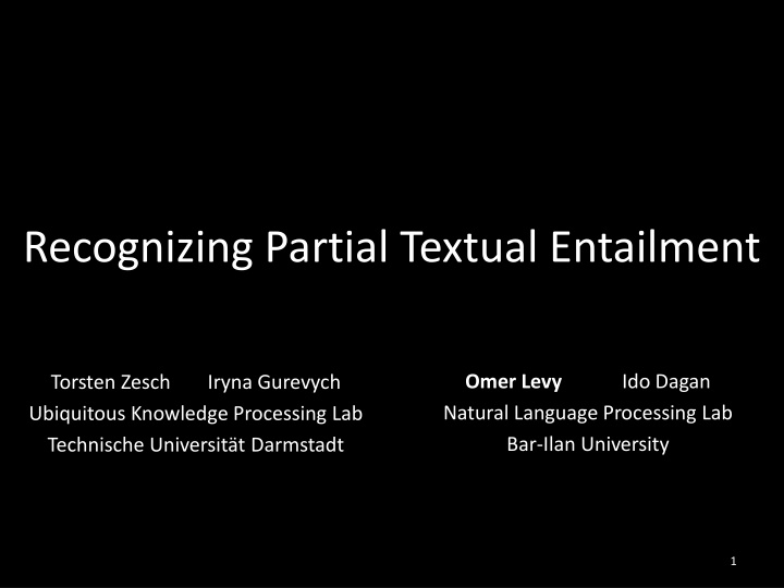 recognizing partial textual entailment