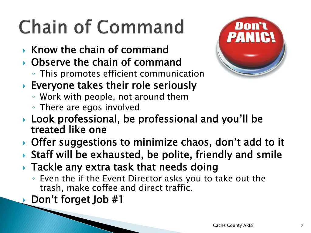 know the chain of command observe the chain