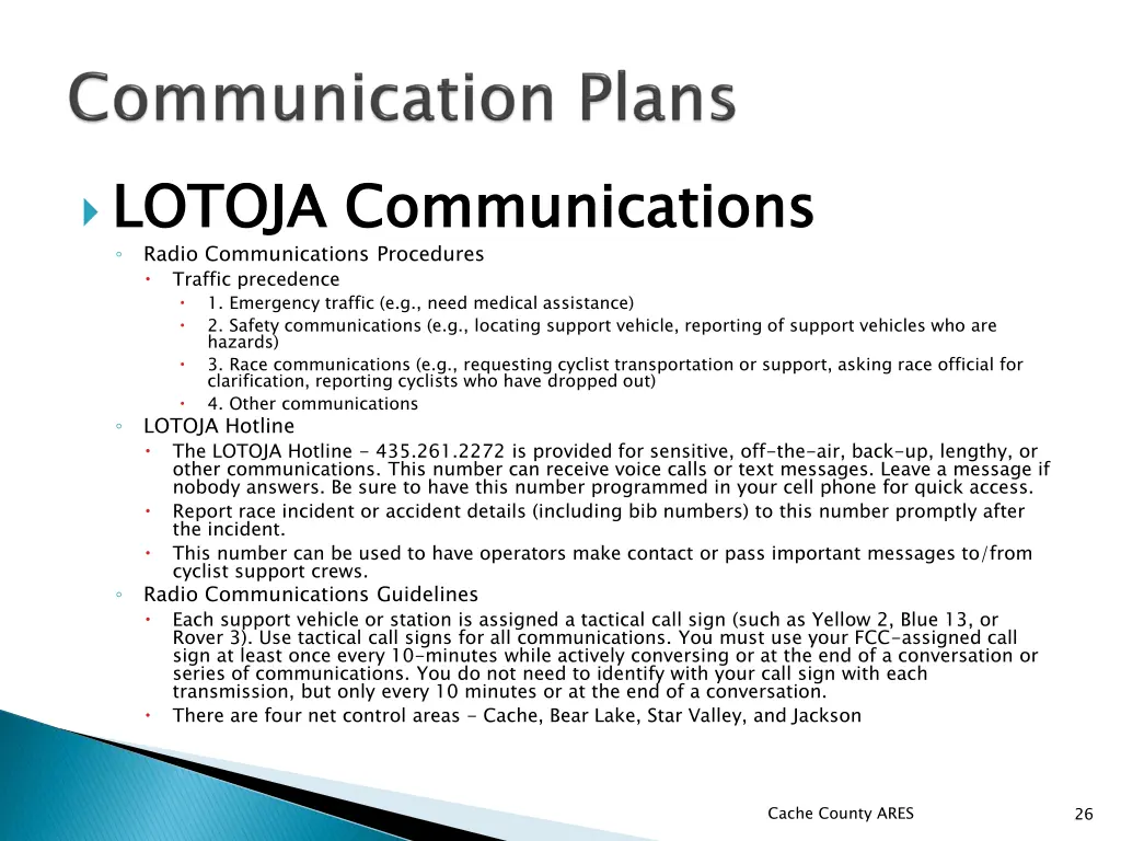 lotoja communications radio communications