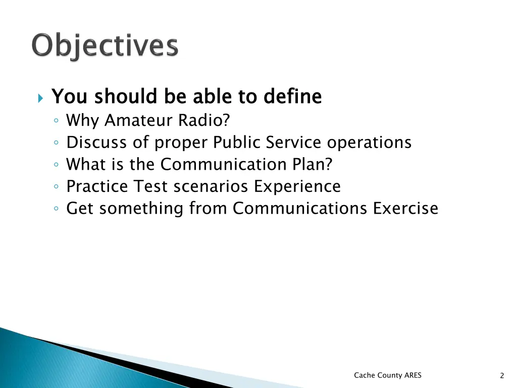 you should be able to define why amateur radio