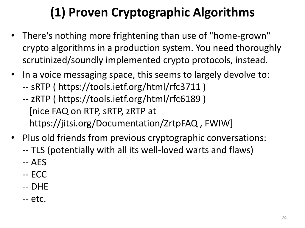 1 proven cryptographic algorithms