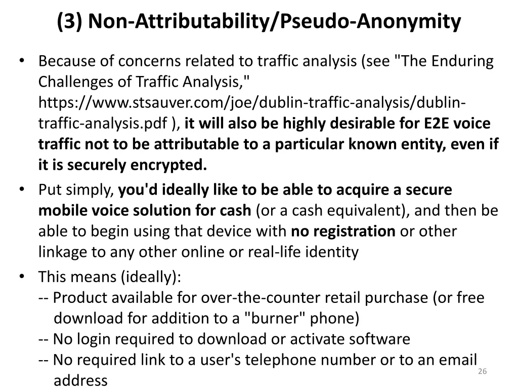 3 non attributability pseudo anonymity