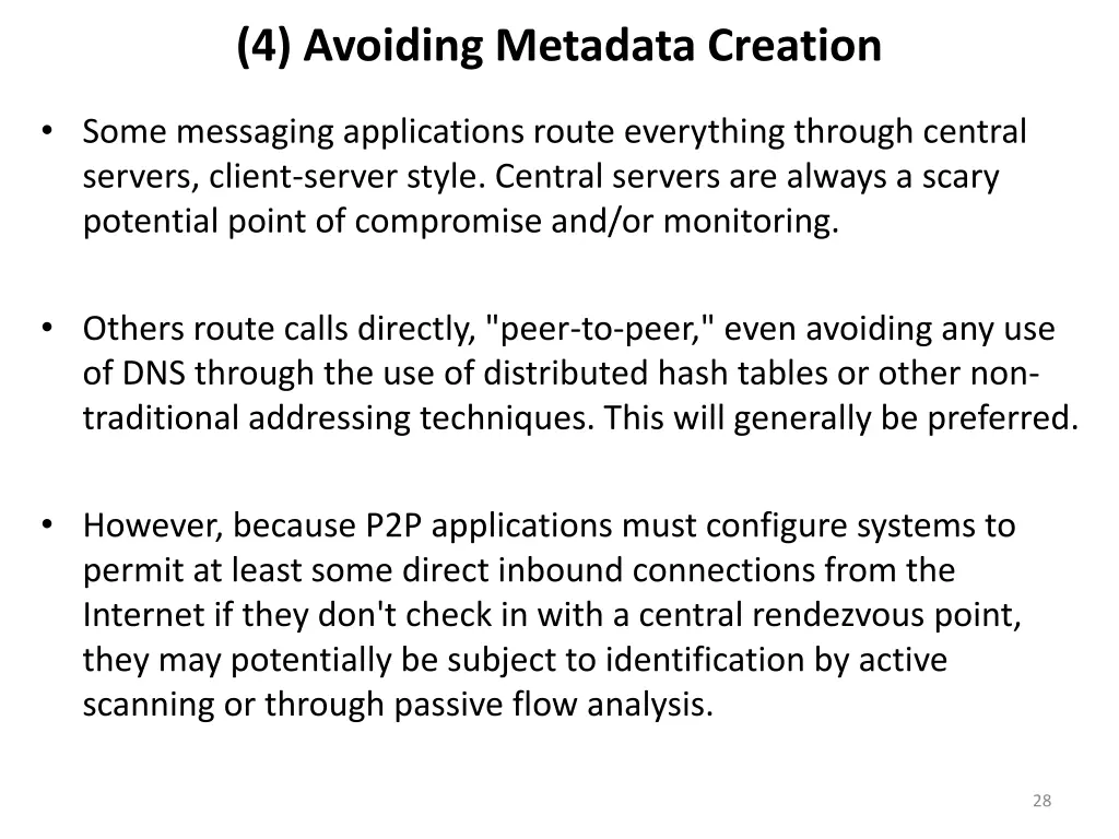 4 avoiding metadata creation