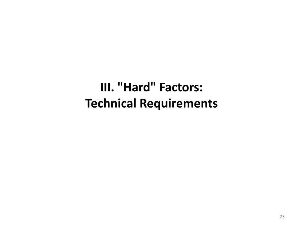 iii hard factors technical requirements