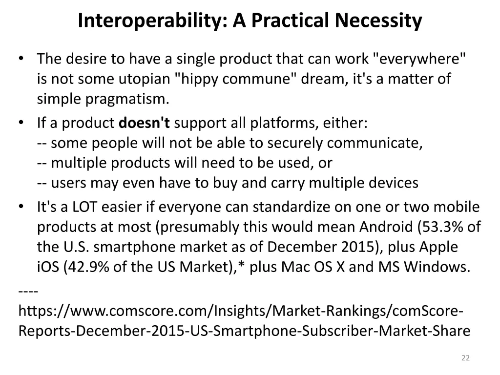 interoperability a practical necessity