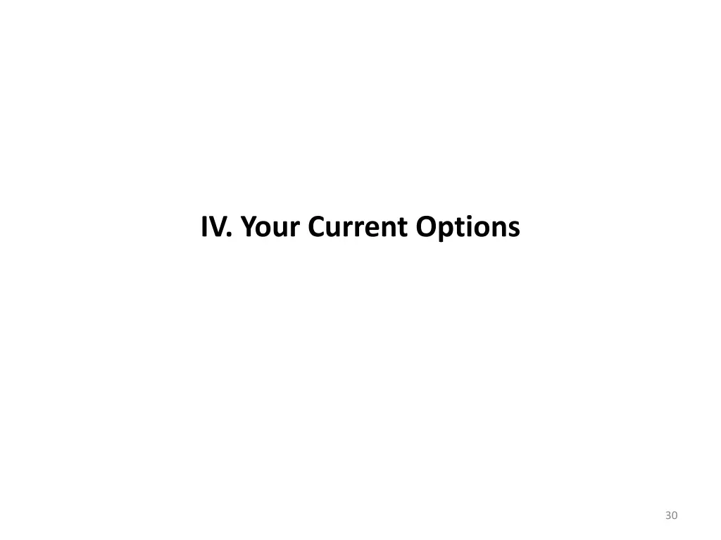 iv your current options