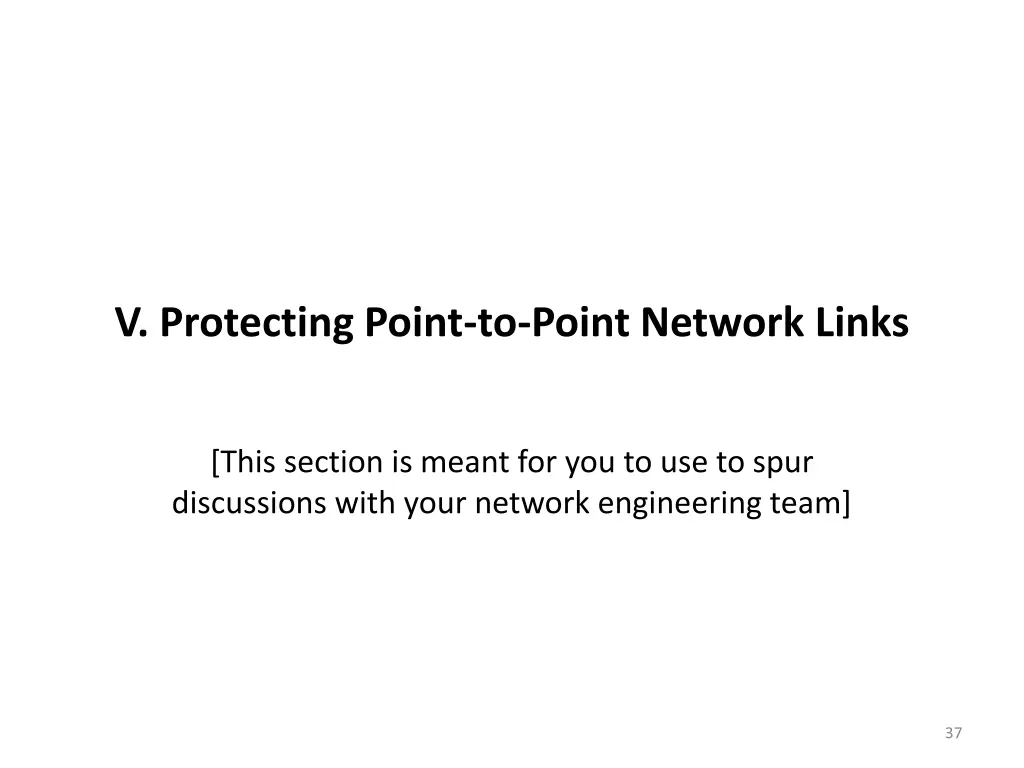 v protecting point to point network links