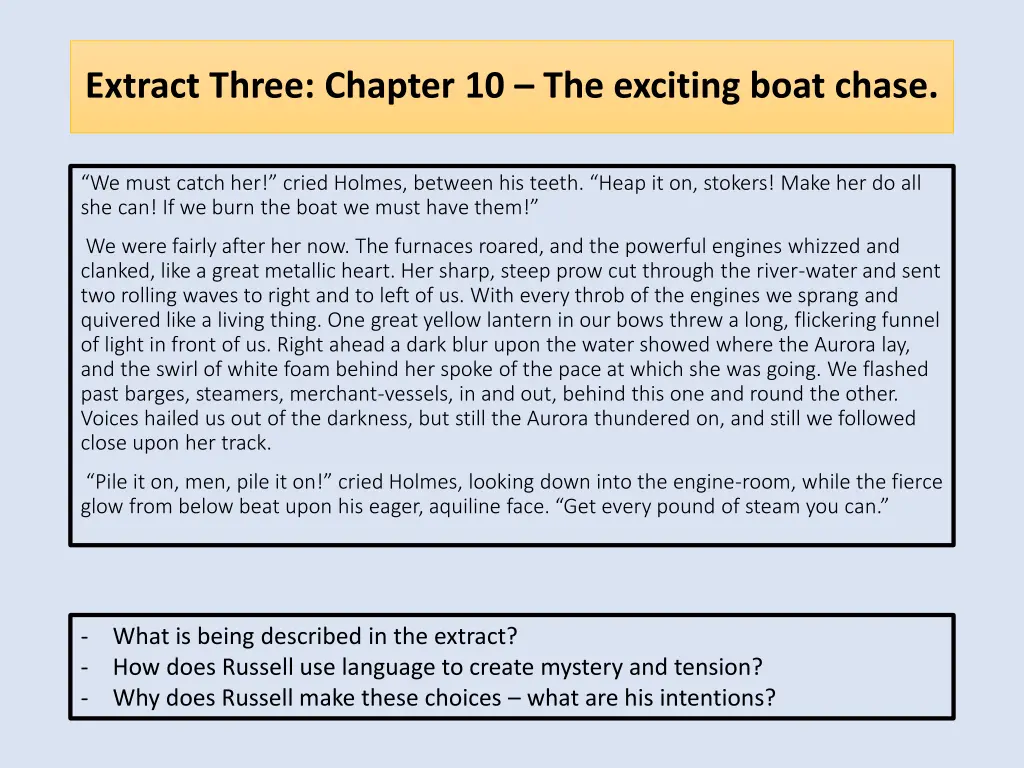 extract three chapter 10 the exciting boat chase