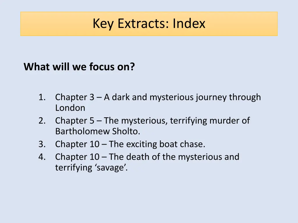 key extracts index