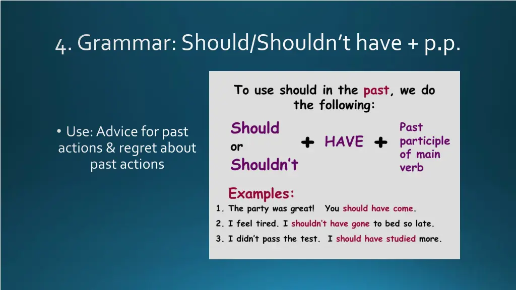 4 grammar should shouldn t have p p