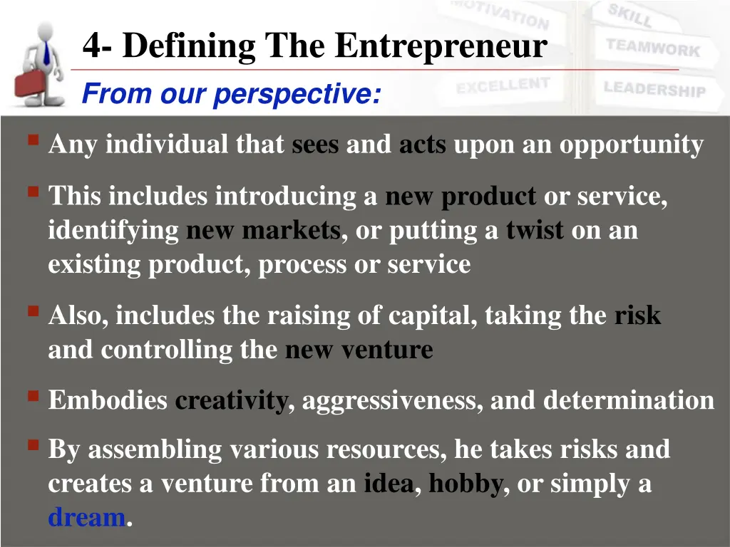 4 defining the entrepreneur from our perspective