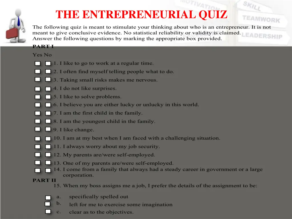 the entrepreneurial quiz