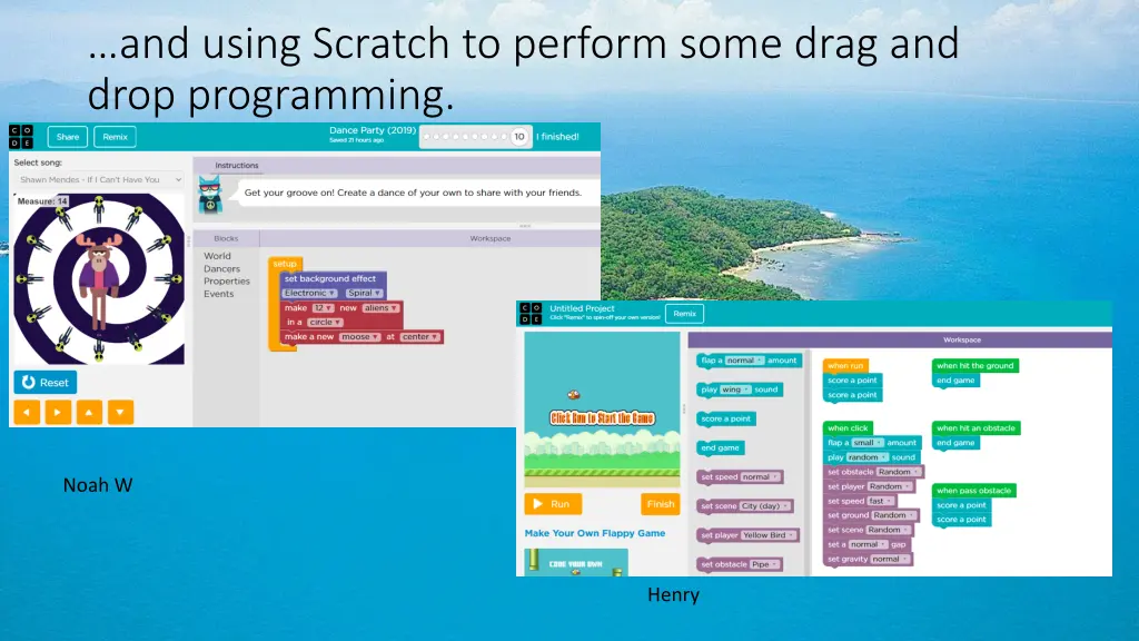 and using scratch to perform some drag and drop