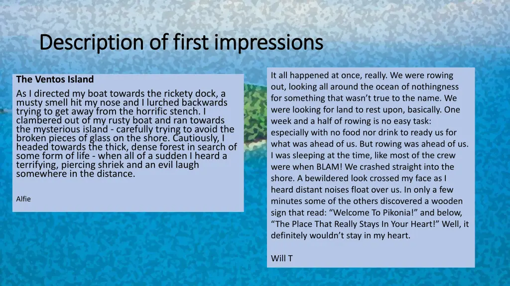 description of first impressions description