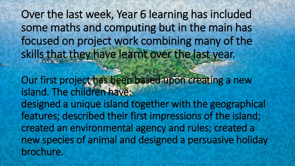 over the last week year 6 learning has included