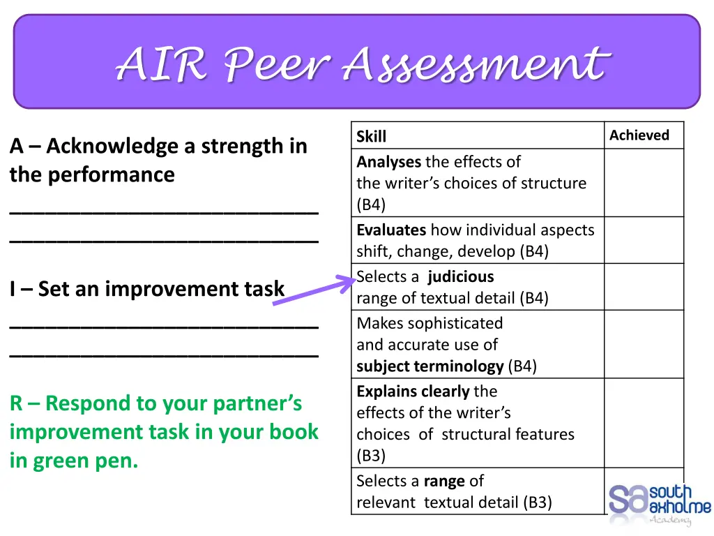 air peer assessment 1