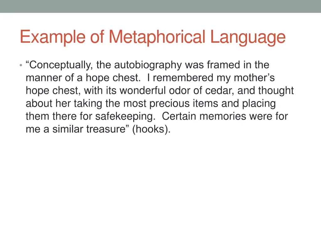 example of metaphorical language