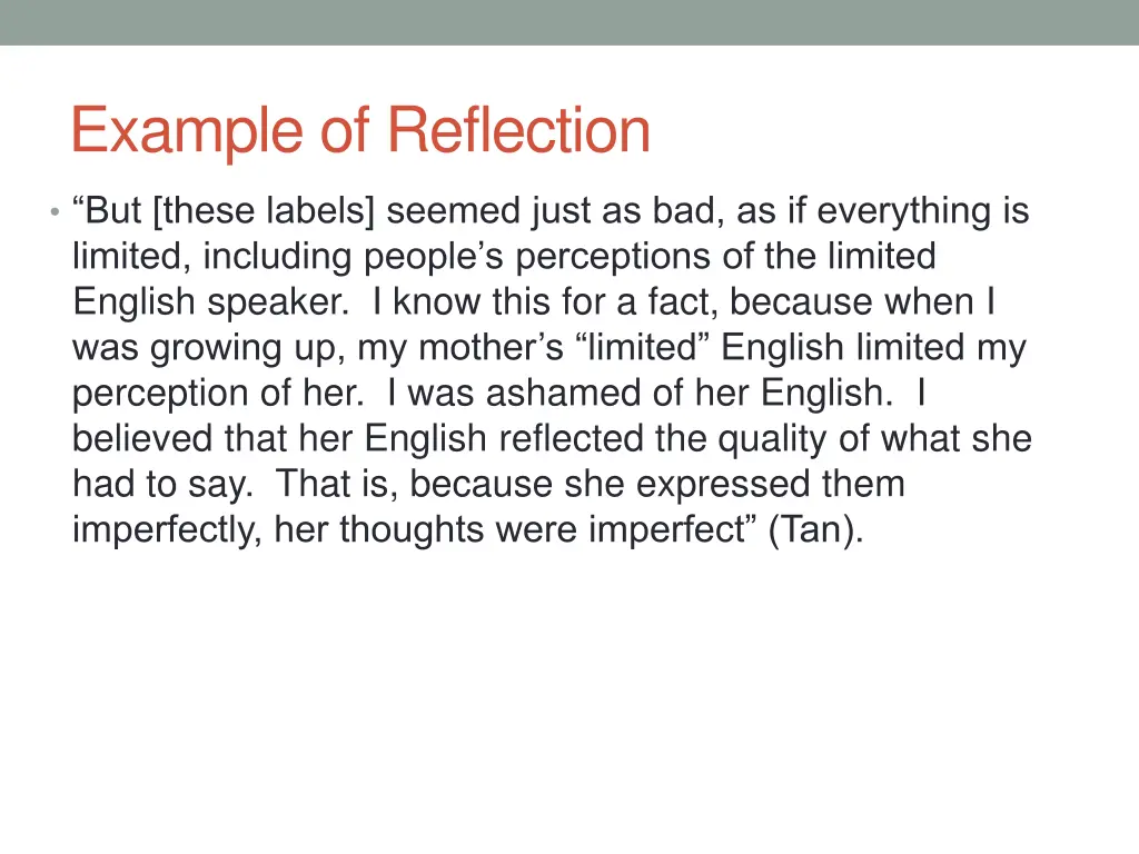 example of reflection