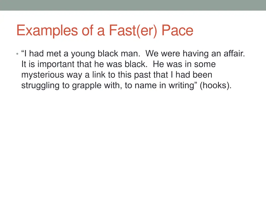 examples of a fast er pace