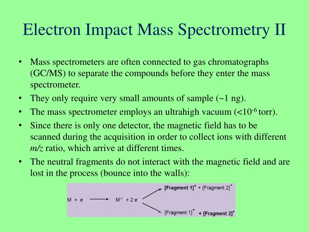 electron impact mass spectrometry ii