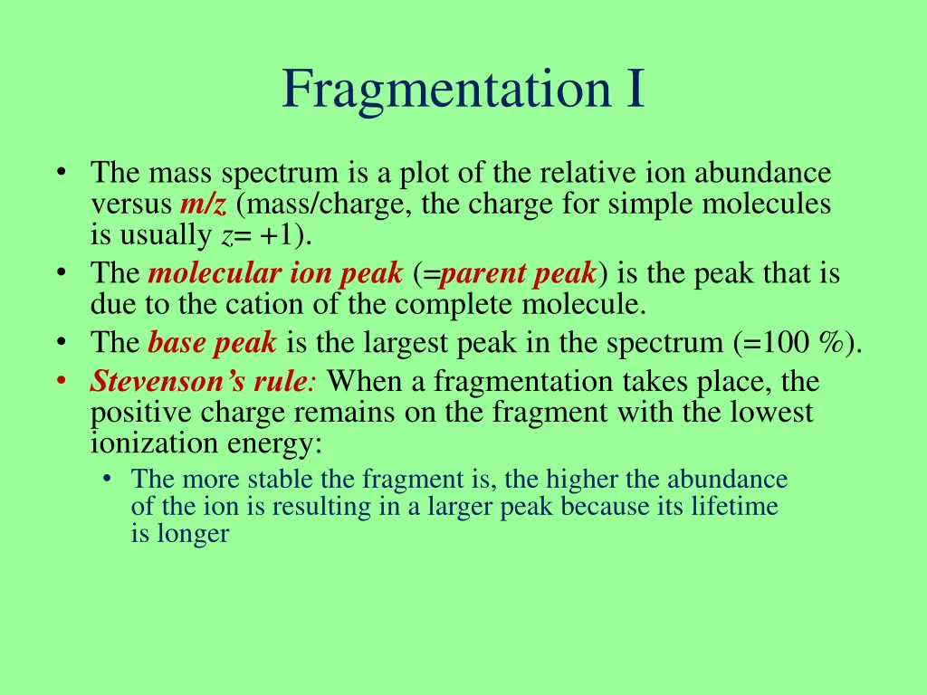 fragmentation i